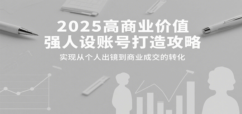 2025高商业价值强人设账号打造攻略,实现从个人出镜到商业成交的转化-优优云网创