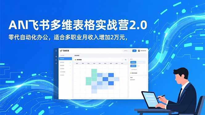 AI+飞书多维表格实战营2.0:零代码自动化办公,适合多职业月收入增加2万元-优优云网创