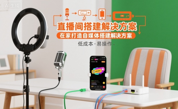 直播间搭建解决方案,在家打造自媒体搭建解决方案-优优云网创